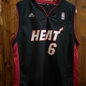 LeBron James Adidas Black and Red Sports Jersey